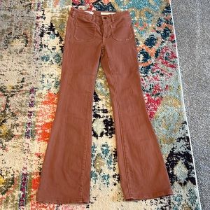 High rise skinny bootcut brown pant